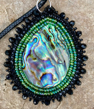 Load image into Gallery viewer, Abalone with teal necklace