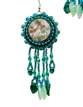 Load image into Gallery viewer, Natural Abalone with leaf dangles