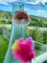 Load image into Gallery viewer, Rainbows (beaded) with faux fur dangles