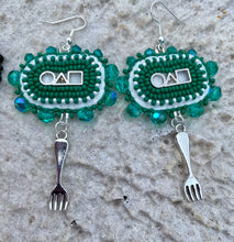 Load image into Gallery viewer, Squid Game symbol earring with forks
