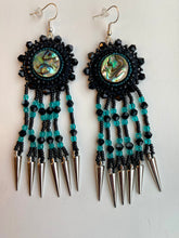 Load image into Gallery viewer, Abalone &amp; black dangles
