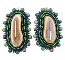 Load image into Gallery viewer, Caribou antler and quills earrings
