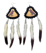 Load image into Gallery viewer, Raven-Cedar hats with ermine tails
