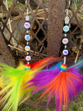 Load image into Gallery viewer, Rainbow Faux fur Fuck Off
