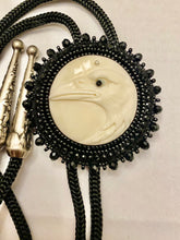 Load image into Gallery viewer, White Raven Bolo tie

