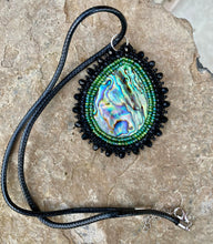 Load image into Gallery viewer, Abalone with teal necklace
