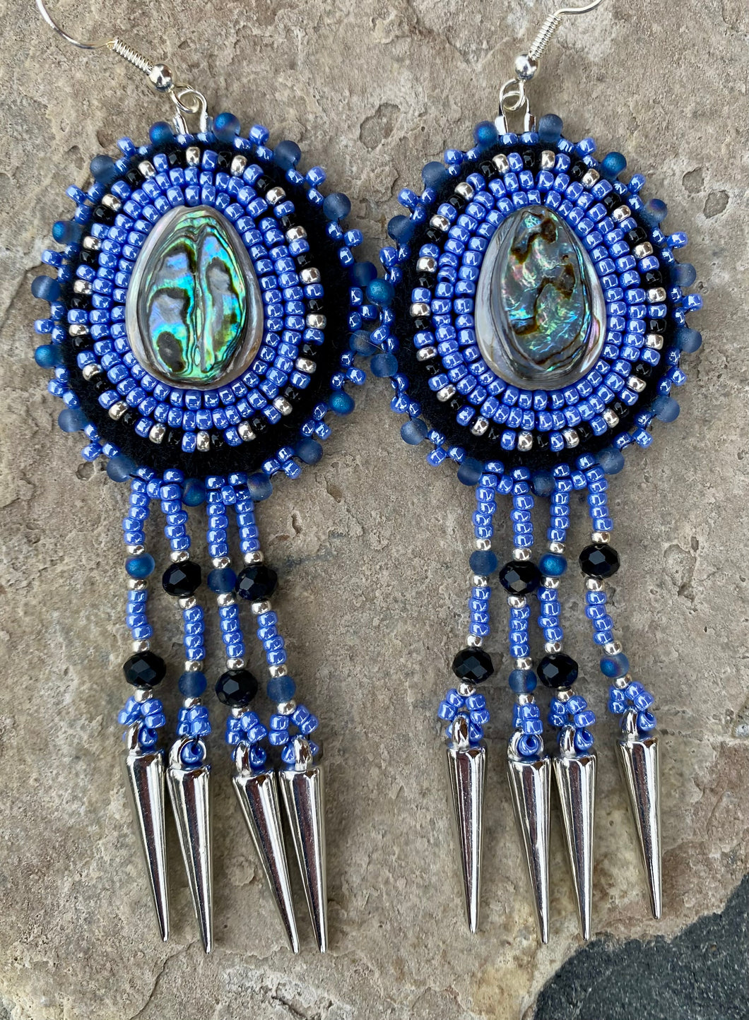 Abalone oval periwinkle dangles