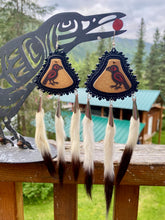 Load image into Gallery viewer, Raven-Cedar hats with ermine tails
