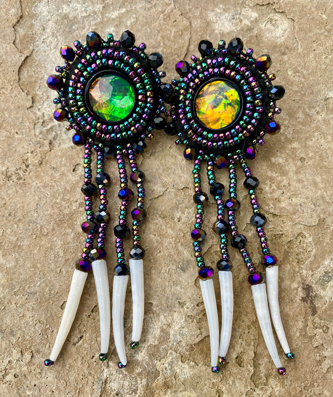 Dentalium dangle studs