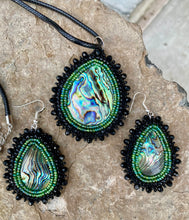 Load image into Gallery viewer, Abalone with teal earrings
