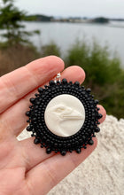 Load image into Gallery viewer, White Raven carved bone
