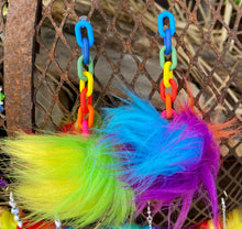 Load image into Gallery viewer, Rainbow Faux Fur poms with chunky chain
