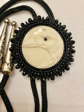 Load image into Gallery viewer, White Raven Bolo tie
