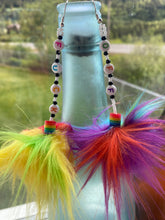Load image into Gallery viewer, Rainbow Faux fur Fuck Off
