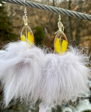 Load image into Gallery viewer, Arctic Fox Medium poms with yellow beads
