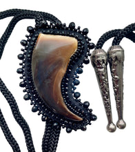 Load image into Gallery viewer, Black Bear Claw bolo tie

