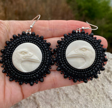 Load image into Gallery viewer, White Raven carved bone
