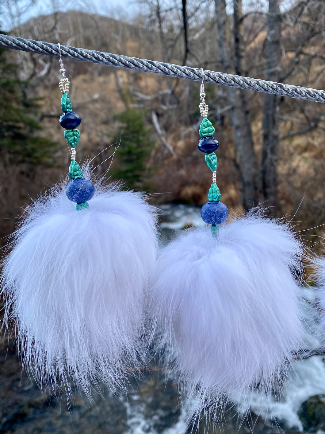 Arctic Fox Mega poms with blueberries