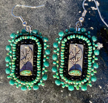 Load image into Gallery viewer, Turquoise rectangle trees
