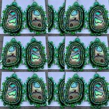 Load image into Gallery viewer, Abalone rectangles w green
