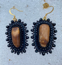 Load image into Gallery viewer, Fossilized Walrus/ivory teeth earrings
