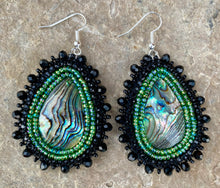 Load image into Gallery viewer, Abalone with teal earrings
